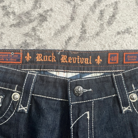 Rock revival men’s straight Tucker jeans size 40 flap pockets embroidered - Picture 3 of 4